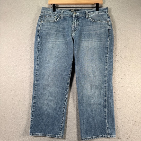 Vintage Lucky Brand Dungarees Classic Rider Cup Jeans Women 14x32 Blue Lightwash - Picture 1 of 15